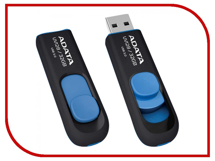 USB Flash Drive 32Gb - A-Data DashDrive UV128 USB 3.0 Blue AUV128-32G-RBE