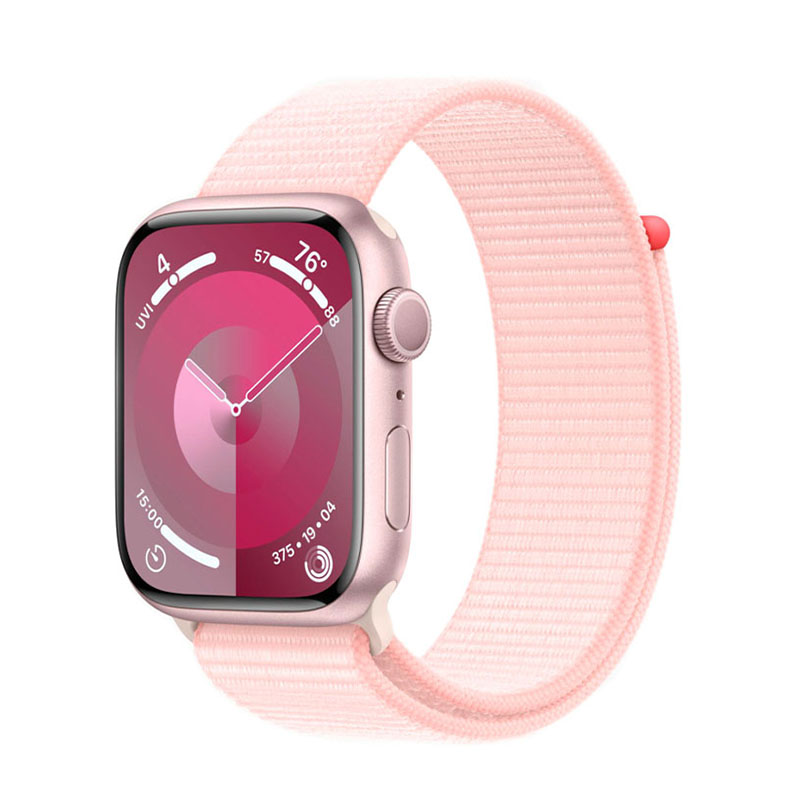 фото Умные часы apple watch series 9 gps 45mm pink aluminium case with light pink sport loop mr9j3