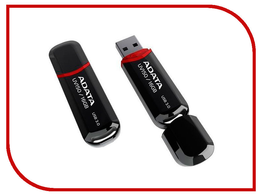 USB Flash Drive 16Gb - A-Data UV150 USB 3.0 Black AUV150-16G-RBK