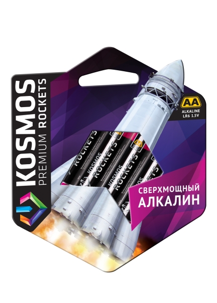  Батарейка АА - Космос Premium Rockets LR06 (4 штуки)