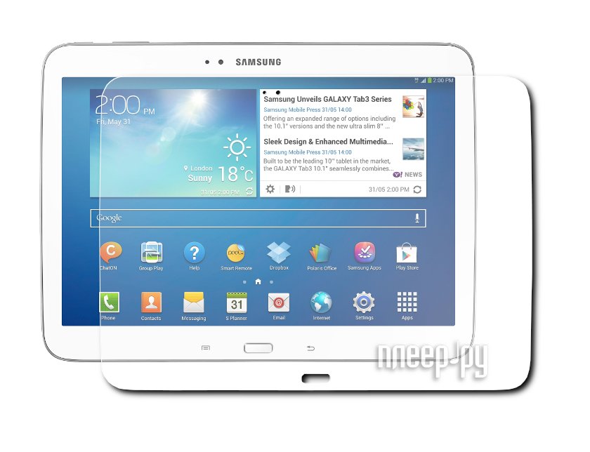 LuxCase Аксессуар Защитная пленка Samsung Galaxy Tab 3-10.1 LuxCase антибликовая 80595
