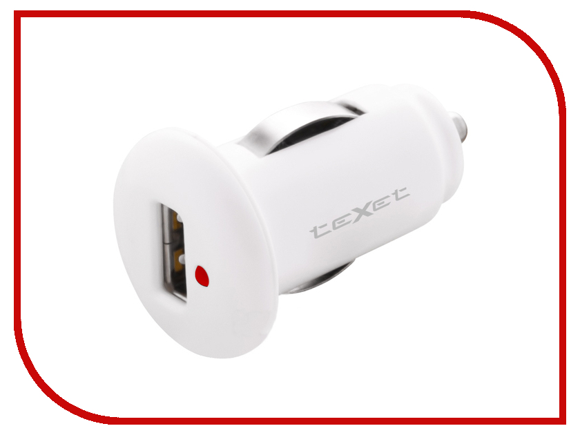 фото Зарядное устройство teXet PowerUno USB/iPhone 4 TPC-1003 1A White автомобильное