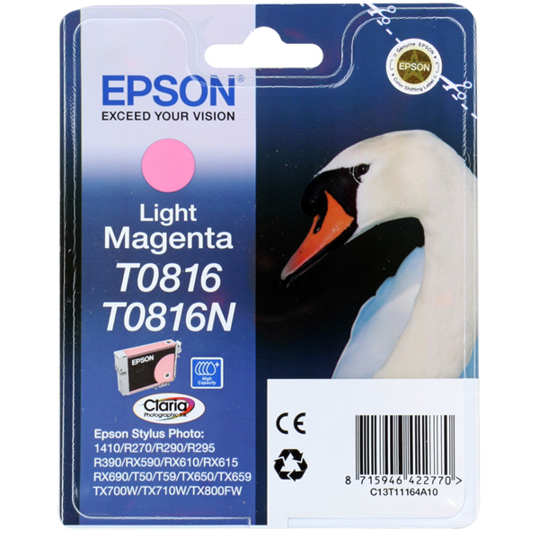 Epson Картридж Epson T0816 C13T11164A10 Light Magenta для R270/R290/R390/RX590/RX610/RX690/1410