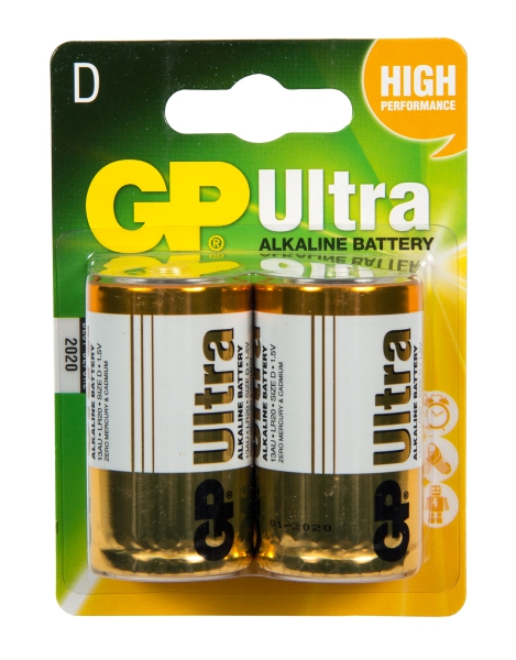 GP Батарейка D - GP 13AU Alkaline Ultra LR20-BC2 (2 штуки)