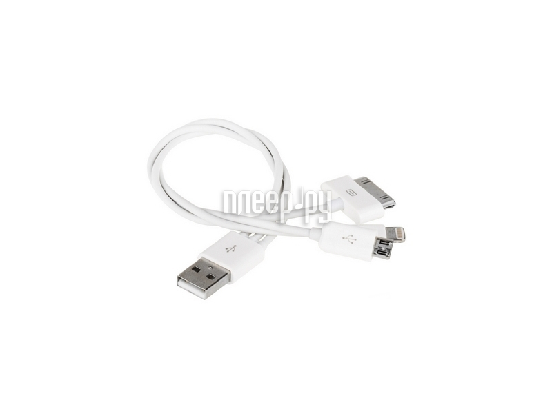  Аксессуар Liberty Project USB 4 в 1 30 pin/8 pin/micro USB/Samsung Tab White SM000030