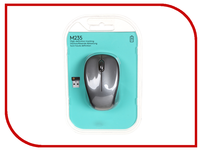  Logitech Wireless Mouse M235 Grey-Black 910-003146 / 910-002201