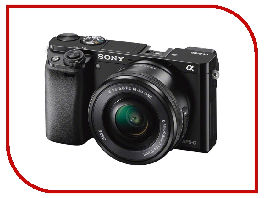  Sony Alpha A6000 Kit 16-50 mm F / 3.5-5.6 E OSS PZ Black