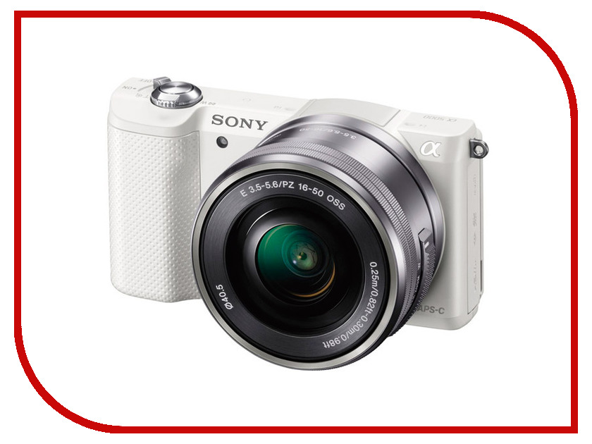  Sony Alpha A5000 Kit 16-50 mm F / 3.5-5.6 E OSS PZ White