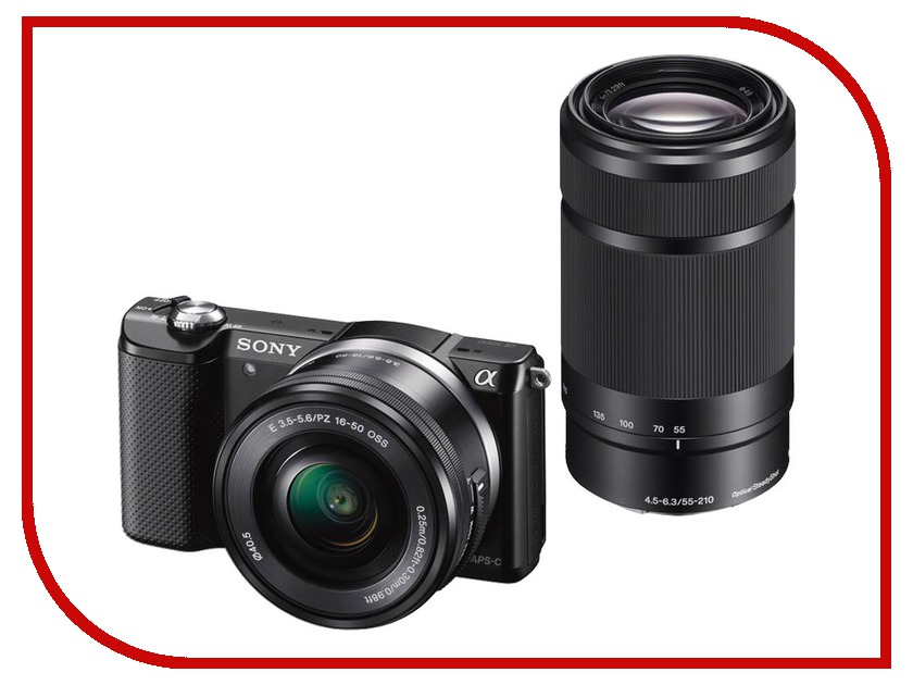 фото Фотоаппарат Sony Alpha A5000 Kit 16-50, 55-210 mm Black