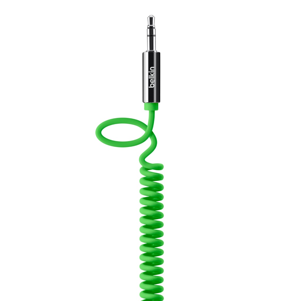 Belkin Аксессуар Belkin Mixit Coiled Cable AV10126cw06-GRN Green
