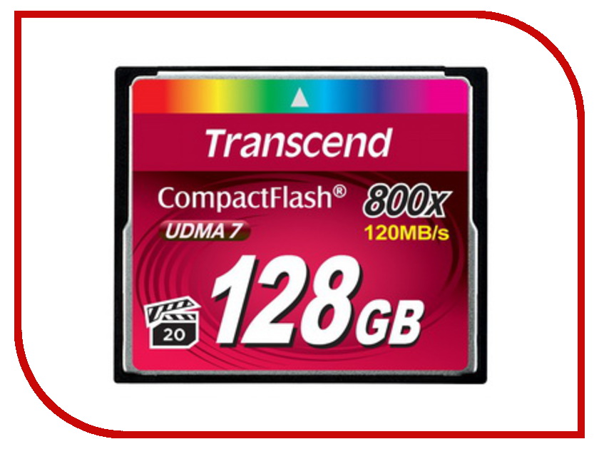 Карта памяти 128Gb - Transcend 800x Ultra Speed - Compact Flash TS128GCF800