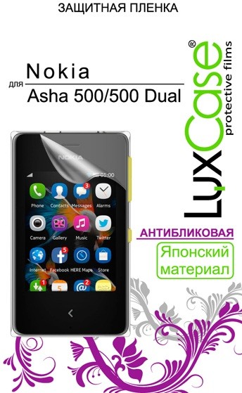 LuxCase Аксессуар Защитная пленка Nokia Asha 500/500 Dual LuxCase антибликовая 80452