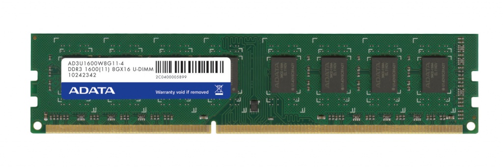 A-Data PC3-12800 DIMM DDR3 1600MHz - 8Gb AD3U1600W8G11-B
