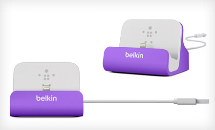 Belkin Аксессуар Док-станция Belkin ChargeSync Dock for iPhone 5 Purple F8J045btPUR