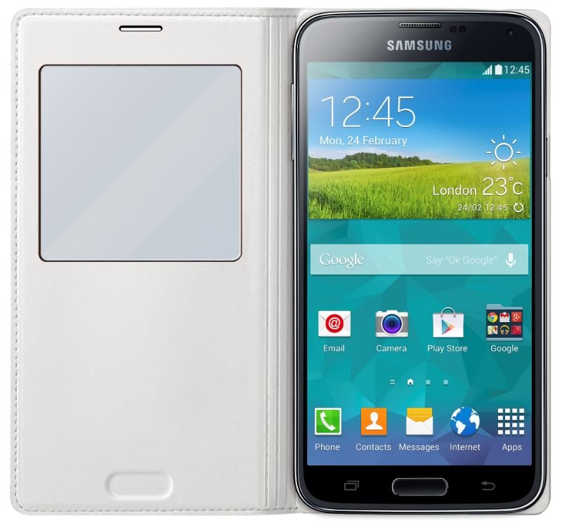 Samsung Аксессуар Чехол Samsung SM-G900F Galaxy S5 S-View EF-CG900BWEGRU White