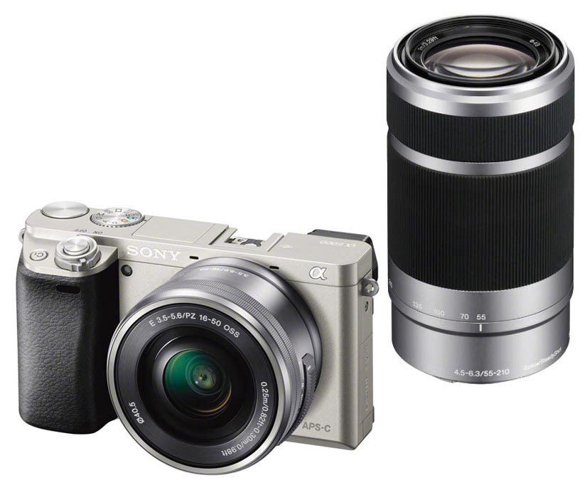 Sony Фотоаппарат Sony Alpha A6000 Kit 16-50, 55-210 mm Silver