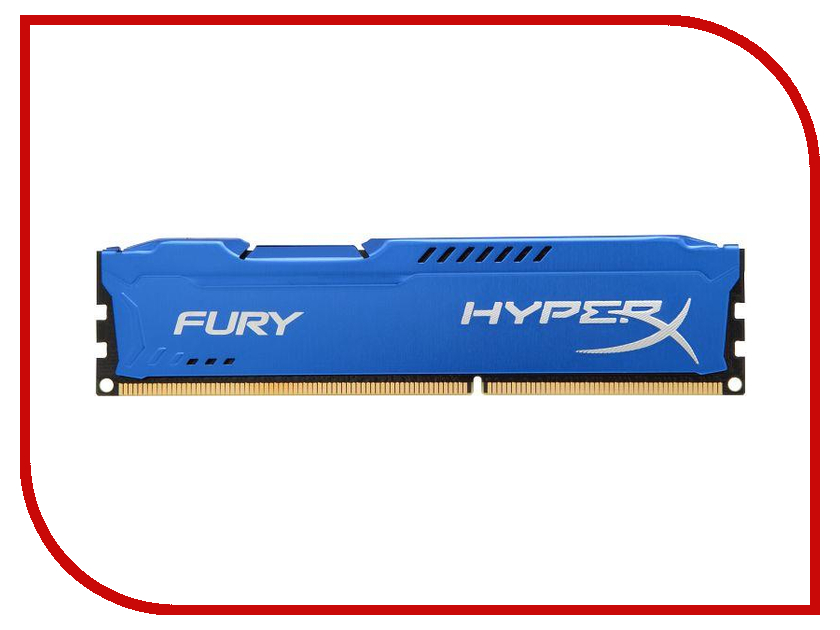 Модули памяти HyperX Fury Blue Series PC3-15000  Модуль памяти Kingston HyperX Fury Blue Series PC3-15000 DIMM DDR3 1866MHz CL10 - 8Gb HX318C10F/8
