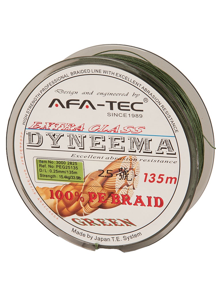  Шнур плетеный AFA-TEC Dyneema PEG25135 135m Green