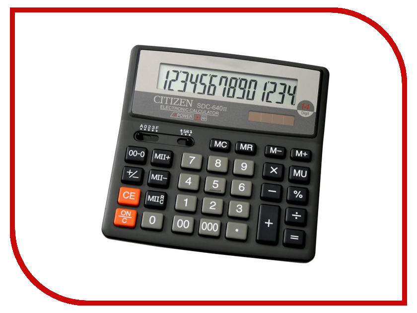 Калькулятор Citizen SDC-640II Black - двойное питание