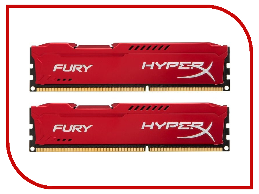   Kingston HyperX Fury Red Series DDR3 DIMM 1866MHz PC3-15000 CL10 - 16Gb KIT (2x8Gb) HX318C10FRK2 / 16
