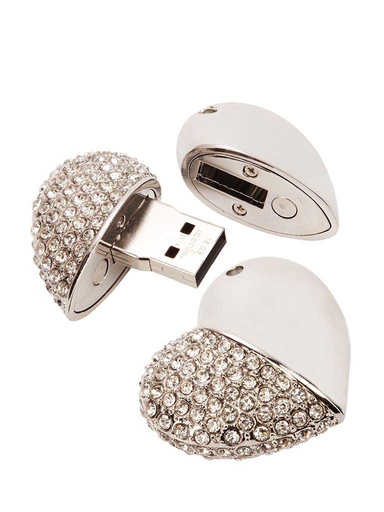 Iconik 16Gb - Iconik Сердце Silver Swarovski MTFC-HEART-16GB