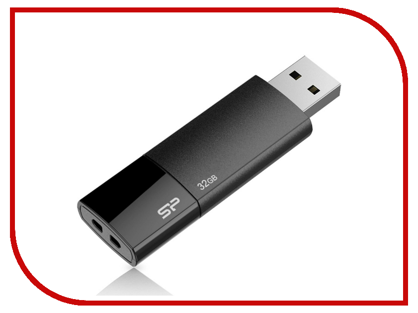 USB Flash Drive 32Gb - Silicon Power Ultima U05 USB 2.0 Black SP032GBUF2U05V1K