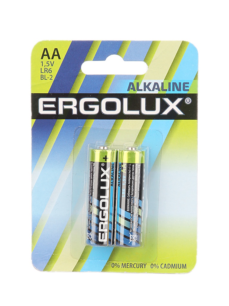  Батарейка AA - Ergolux LR6 Alkaline BL-2 LR6 BL-2