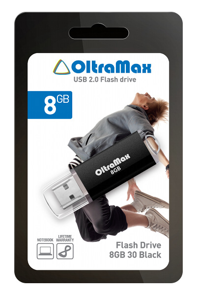 USB Flash Drive 8Gb - OltraMax 30 Black OM008GB30-B<br>