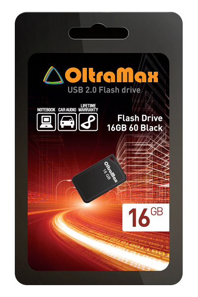 USB Flash Drive 16Gb - OltraMax 60 Black OM016GB-mini-60-B<br>