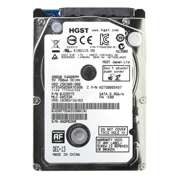 Жесткий диск HGST / Hitachi Travelstar Z5K500 500Gb HTS545050A7E680 / 0J38065, HTS545050A7E680
Жесткий диск HGST / Hitachi Travelstar Z5K500 500Gb HTS545050A7E680 / 0J38065, HTS545050A7E680