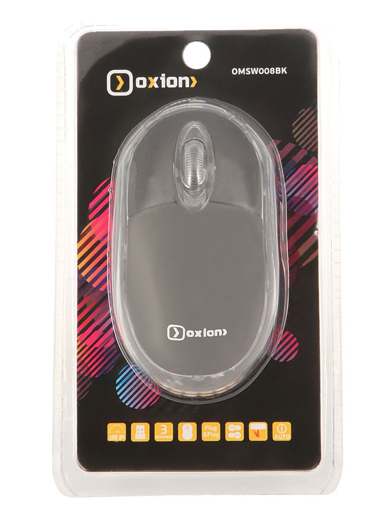  Мышь беспроводная Oxion OMSW008BK Black USB