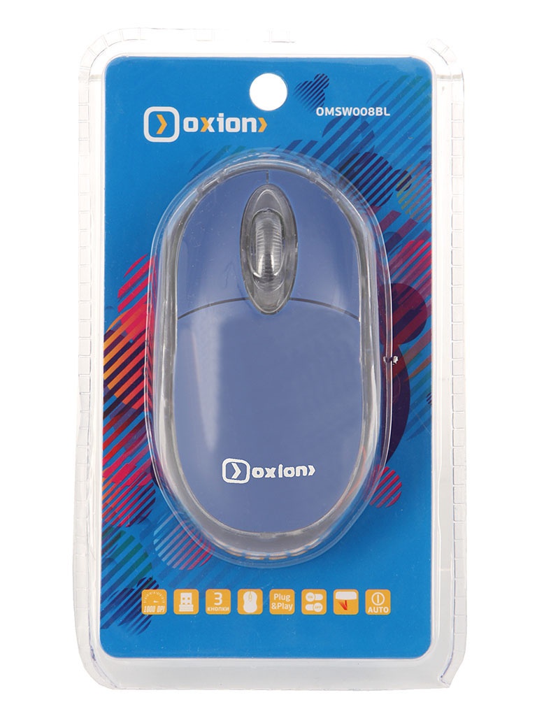  Мышь беспроводная Oxion OMSW008BL Blue USB