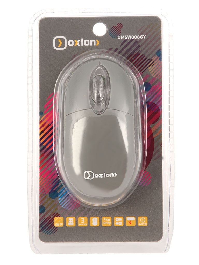  Мышь беспроводная Oxion OMSW008GY Grey USB