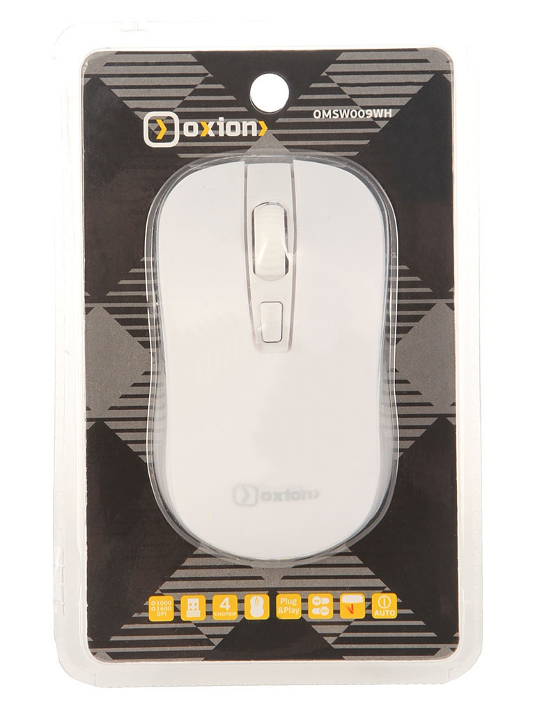  Мышь беспроводная Oxion OMSW009WH White USB