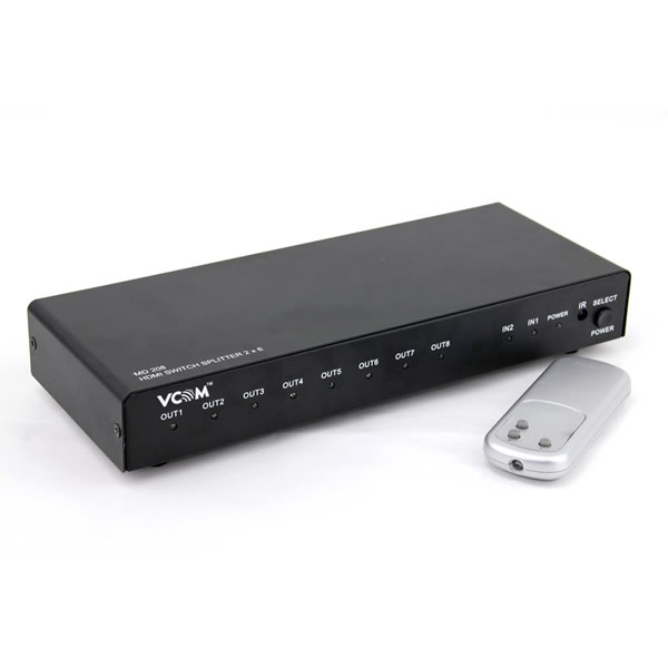  Аксессуар VCOM HDMI Splitter 2x8 3D Full-HD DD4528
