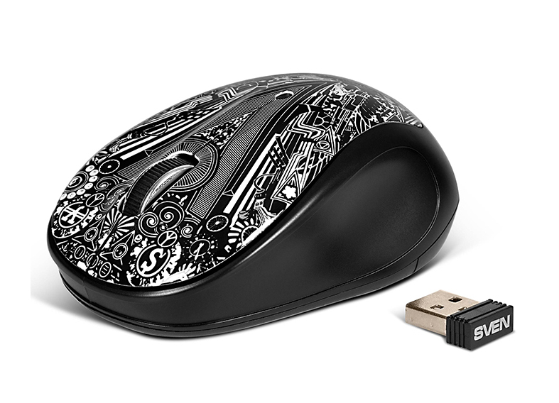 Sven Мышь беспроводная Sven RX-360 Art Black-White USB