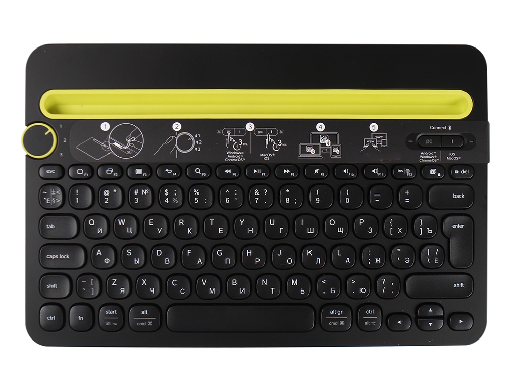 Logitech Клавиатура беспроводная Logitech Multi-Device Keyboard K480 Black Bluetooth 920-006368