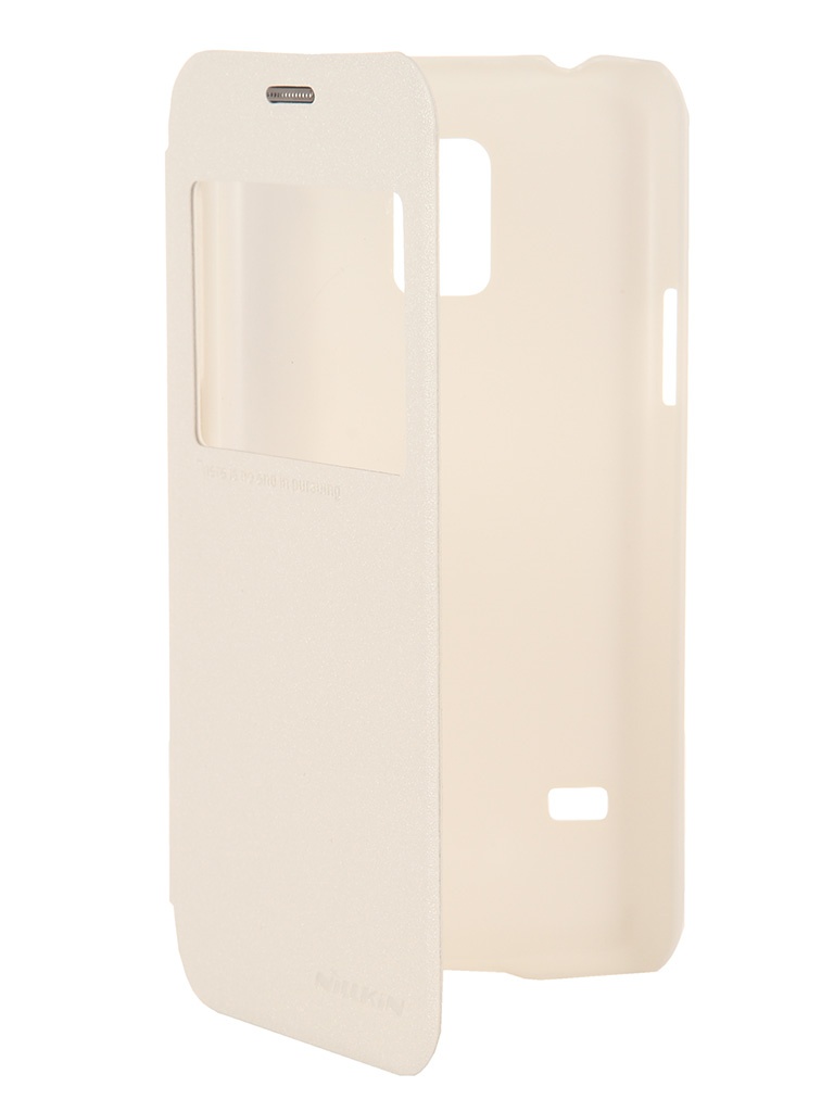  Аксессуар Чехол Samsung SM-G800 Galaxy S5 Mini Nillkin Sparkle Leather Case White T-N-SG800-009