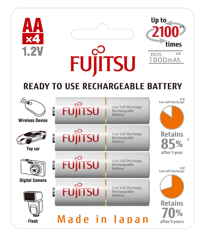 Fujitsu-Siemens Аккумулятор AA - Fujitsu HR-3UTCEX(4B) 1900 mAh (4 штуки)