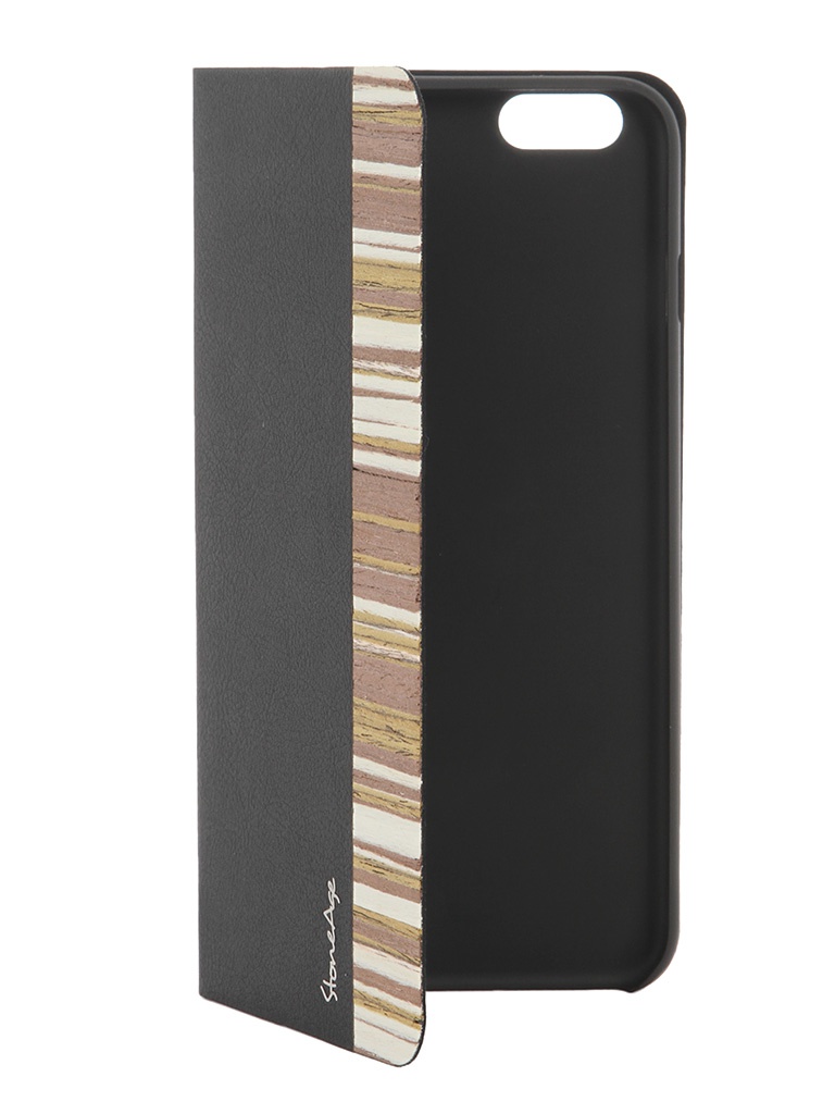  Аксессуар Чехол-накладка Stone Age Jungle Collection Wood Skin for iPhone 6 Plus Black W8580