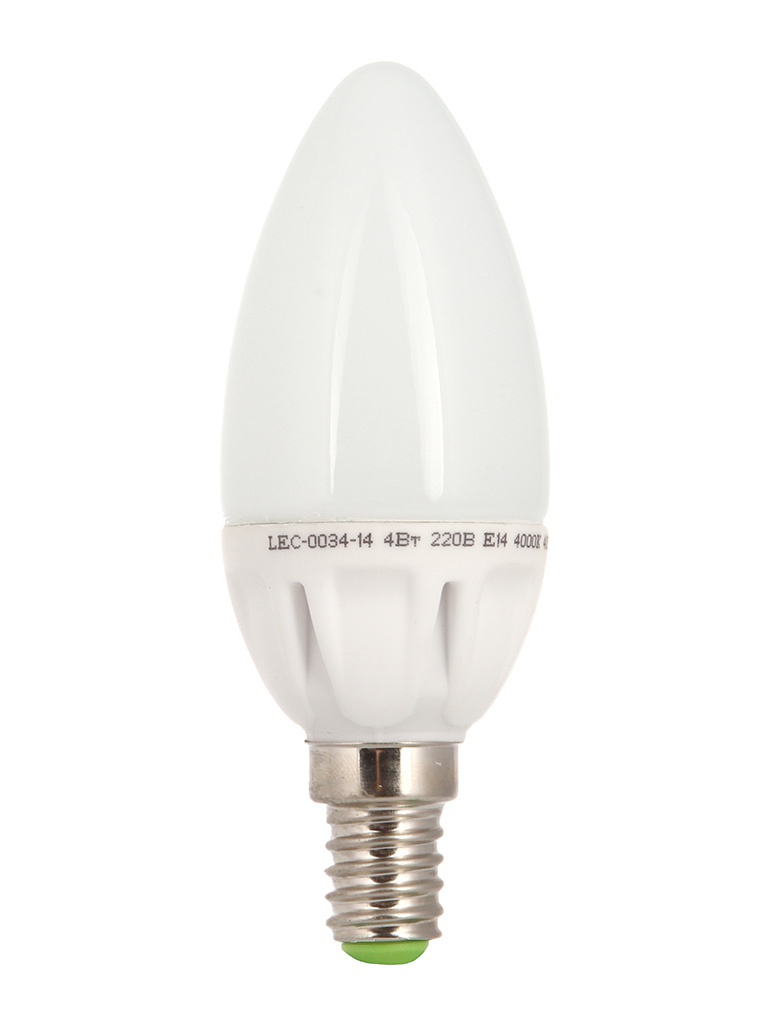  Лампочка GLANZEN LED C37 E14 4W 4000K 220V LEC-0034-14