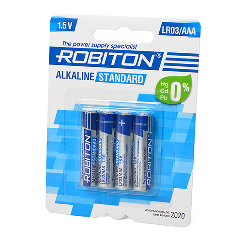  Батарейка AAA - Robiton Standard LR03 BL4 (4 штуки)