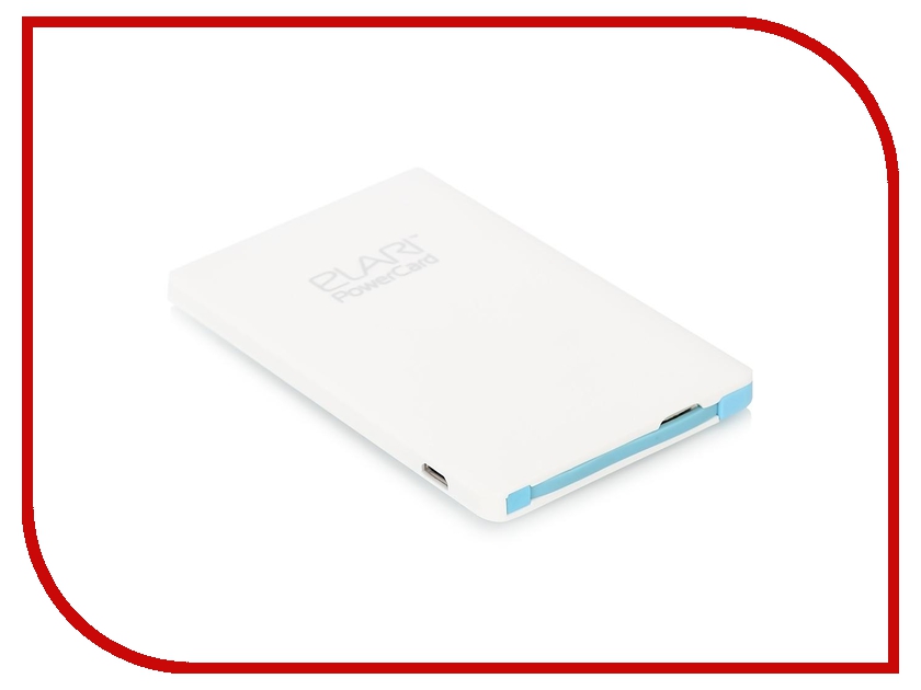 Аккумулятор Elari PowerCard 2500mAh Micro USB / Lightning-адаптер White