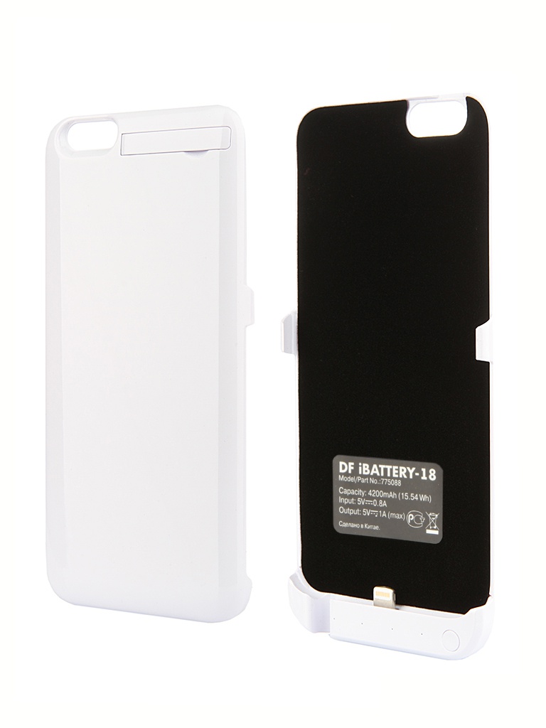  Аксессуар Чехол-аккумулятор DF iBattery-18 для iPhone 6 Plus White