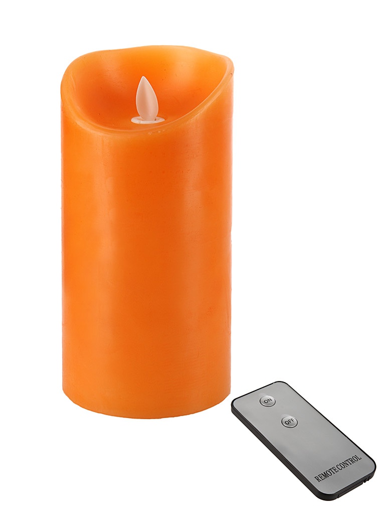 Luminari - Светодиодная свеча Luminari парафиновая, средняя 9x18cm с пультом Orange