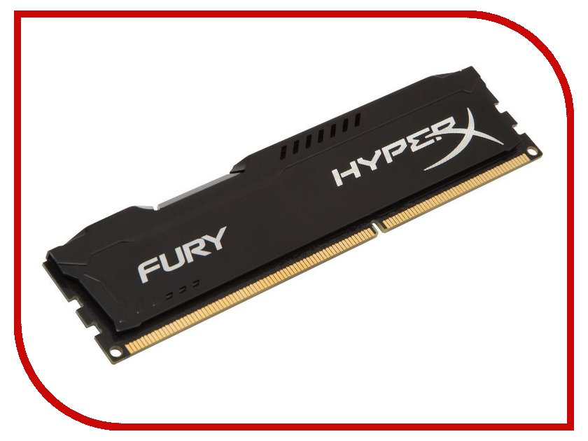 Модули памяти HX318C10FB/4  Модуль памяти Kingston HyperX Fury Black DDR3 DIMM 1866MHz PC3-14400 CL10 - 4Gb HX318C10FB/4
