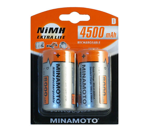  Аккумулятор D - MINAMOTO R20 4500 mAh NiCd (2 штуки)
