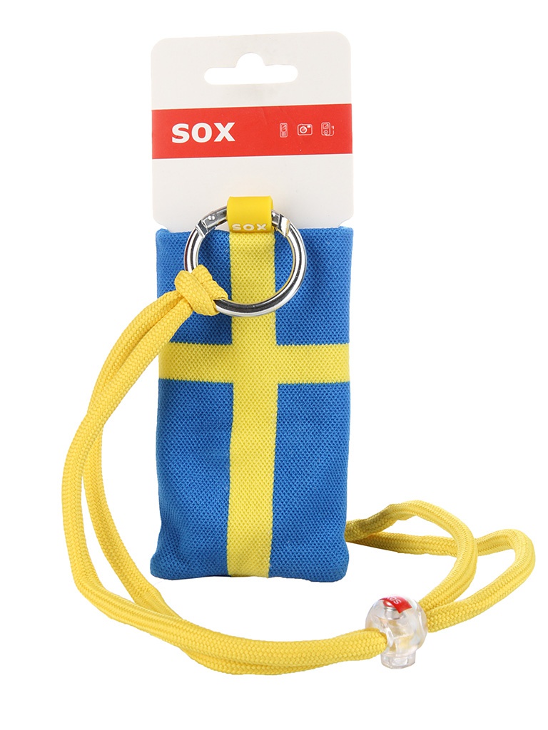  Аксессуар Чехол SOX EF B/N 36 трикотаж, флаг Швеции, с карабином 130x65x10mm
