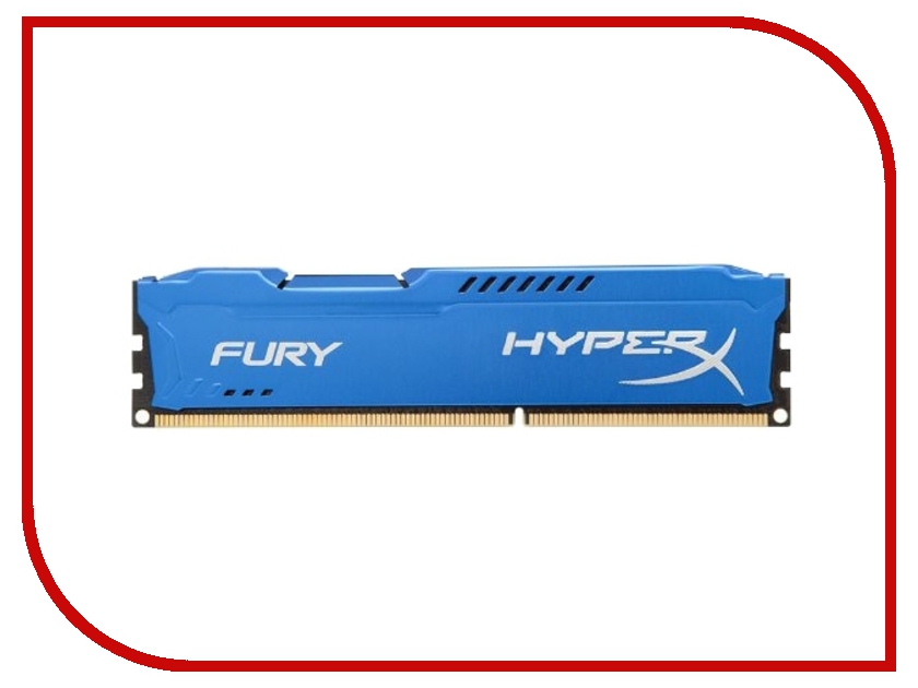 Модули памяти HX318C10F/4  Модуль памяти Kingston HyperX Fury Blue DDR3 DIMM 1866MHz PC3-15000 CL10 - 4Gb HX318C10F/4