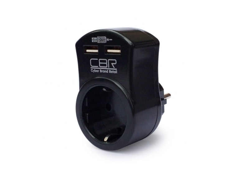 CBR Сетевой фильтр CBR CSF 2100U 1 розетка, 2 USB Black
